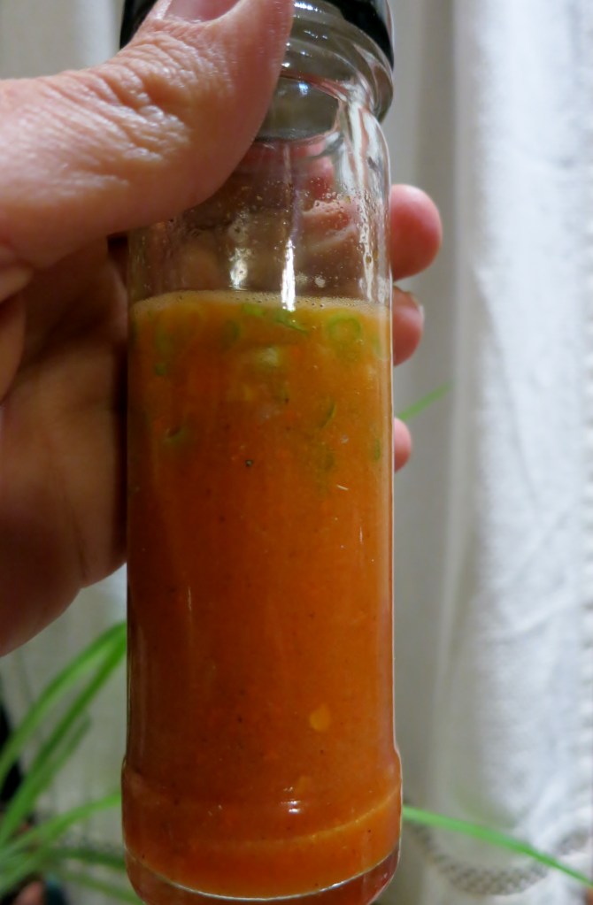 pureed salsa with diced I'itoi onion tops