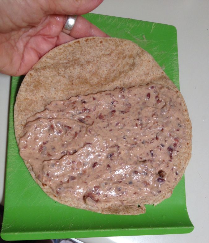 Heirloom bean "roll-ups" Step 1--with Anasazi beans