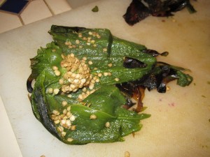 Open chiles and remove seeds.