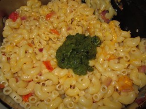 Stir in the chile and other vegetables.