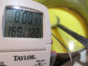 The curd is almost ready.