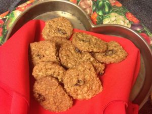 Roasted mesquite cherry oatmeal cookies