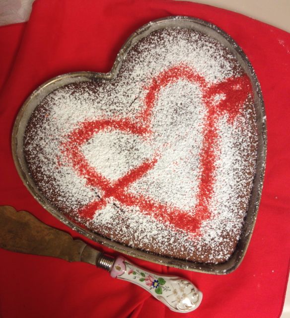 Valentine's gluten-free roasted mesquite/almond coffeecake (MABurgess photo)
