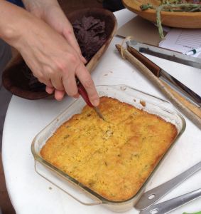 first cut into cholla bud cornbread--yum!