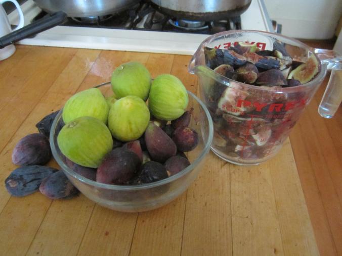 Plump figs from Mission Garden. The green ones are called "white" and some people think they are sweeter.