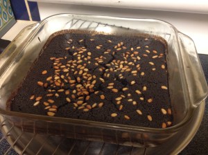 Gluten-free Black Tepary Brownie-Cockaigne on cooling rack