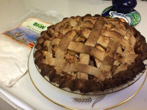 Membrillo/heirloom apple pie with mesquite/white Sonora wheat crust--hot and ready to serve