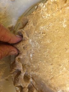 Pinching a tall edge of my mesquite/heirloom wheat pie crust