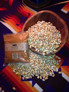 Try using Mano y Metate's Pipian Rojo Mole as a vegetarian spice for these Zuni Gold beans!