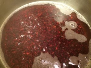 Keep the faith while cooking whole kernel purple prairie barley--Let the grains re-absorb all the liquid, 4:1 that is water:grain