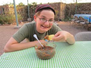 Laura Neff with her salsa.